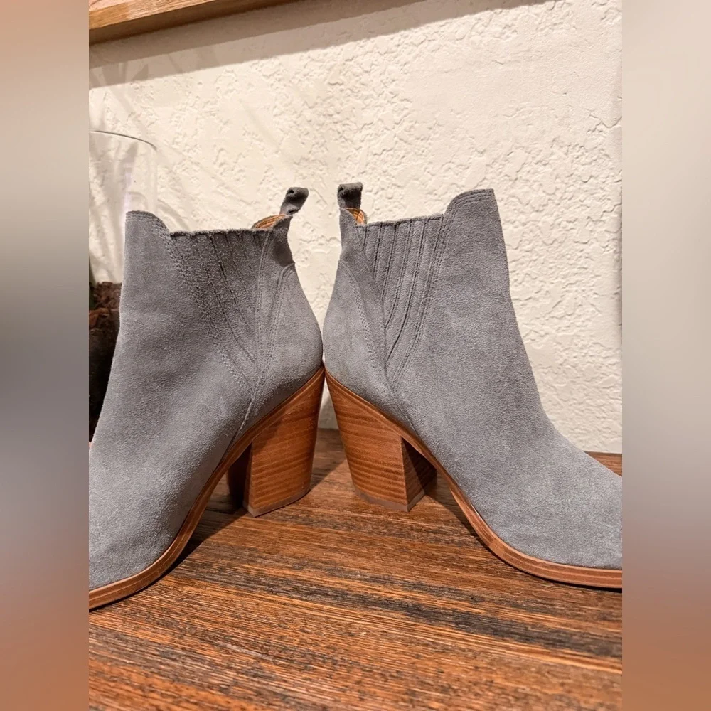 MARC FISHER Women's Suede Leather Gadri Boho Ankle Boots Booties Sz10M